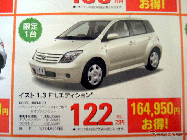 【新車値引情報】トヨタ車、のきなみ10%引き