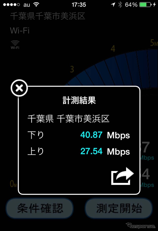 千葉市美浜区での速度