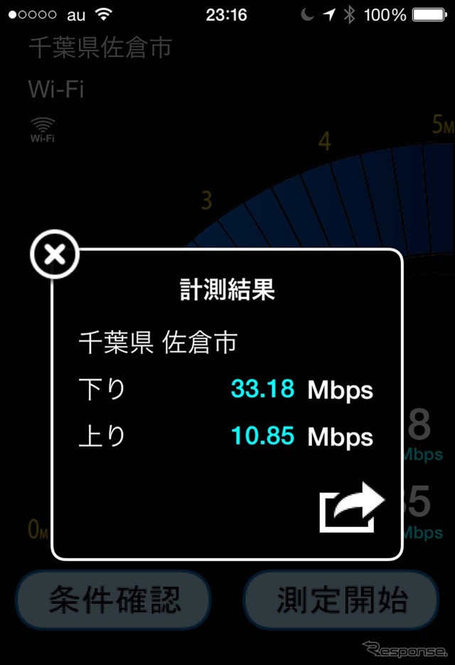 千葉県佐倉市での速度
