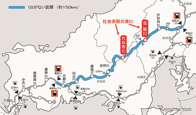 中国道 GSがない区間