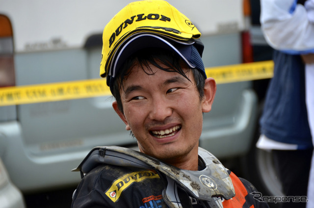 IA1クラス、ヒート2で2位と健闘し、今季初の表彰台となった「K.R.T.(カワサキ・レーシング・チーム)」の三原拓也。