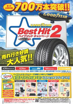 グッドイヤー、ハイブリッドタイヤ出荷700万本突破記念のキャンペーン