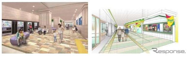 舞浜駅(左)と蘇我駅(右)のリニューアル後のイメージ。来春までに工事を完了させる。