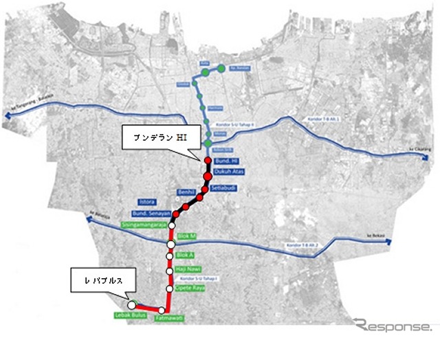 三井物産など4社はジャカルタMRT南北線のシステムや軌道工事を受注した。