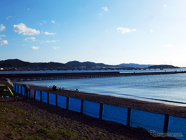 千葉県館山市の北条海岸海水浴場(5月2日)