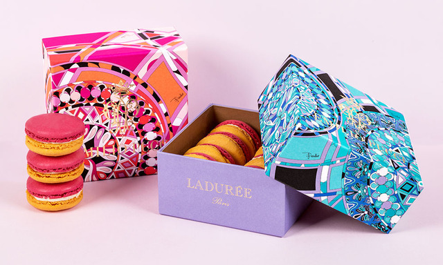 エミリオ・プッチ(EMILIO PUCCI)と、マカロンメゾン、ラデュレ(LADUREE)とのコラボレーションコレクション