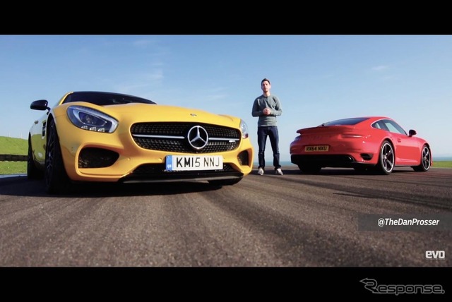 メルセデス AMG GT Sとポルシェ 911ターボ を徹底比較した英『EVO』(動画キャプチャ)
