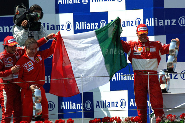 【F1フランスGP】シューマッハ、フェラーリ、ブリヂストン、勝利