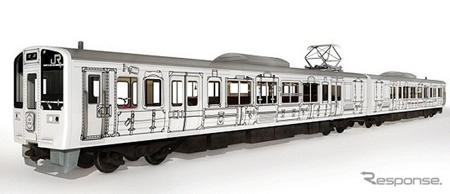 来春から岡山地区で運行を開始する観光列車のイメージ。213系の改造車2両編成を使用する。