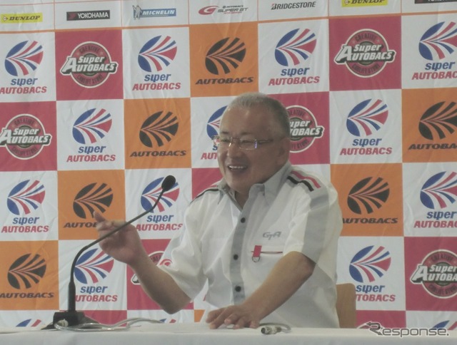 GTAの坂東正明代表(今季SUPER GT第2戦富士での定例会見時)。
