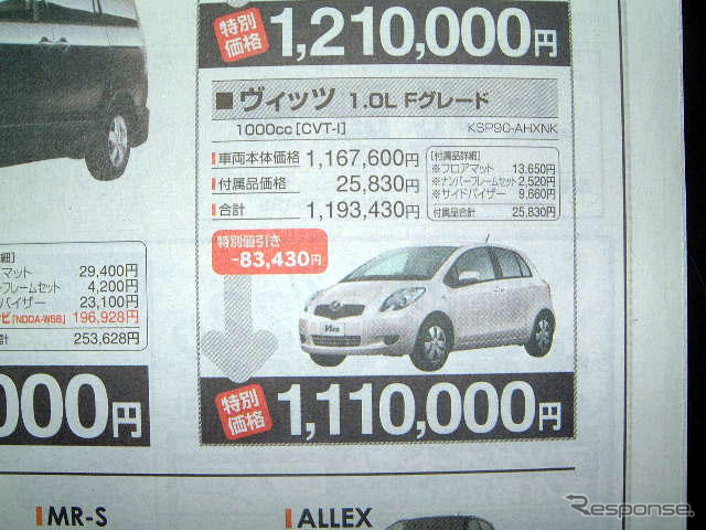 【新車値引き情報】ウィッシュ 以下、トヨタ車がこの値引き