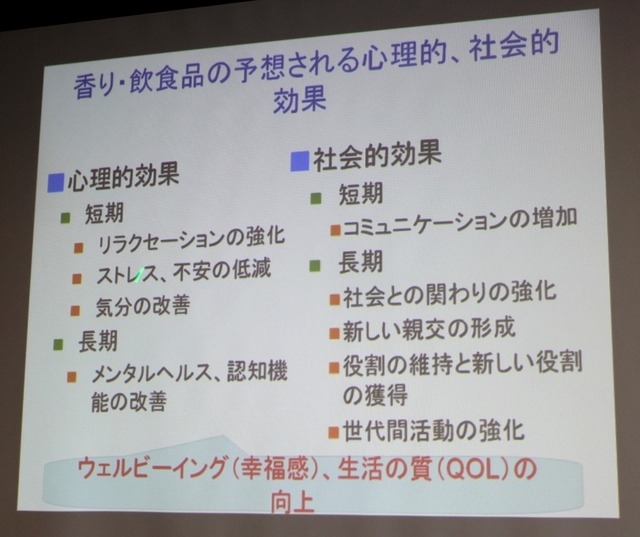 香り・飲食品に予想される心理的、社会的効果について(津田彰教授の講演資料)