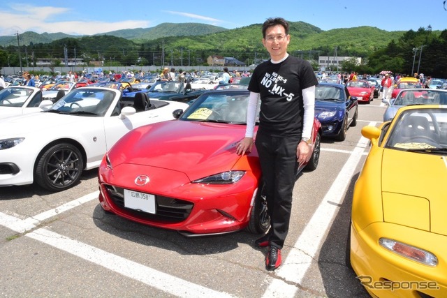 広島から納車直後のNDロードスターで駆けつけたという(ロードスター軽井沢ミーティング2015)