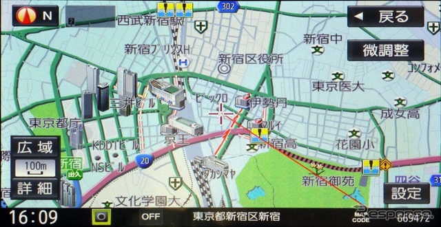 100mスケールでプローブを表示