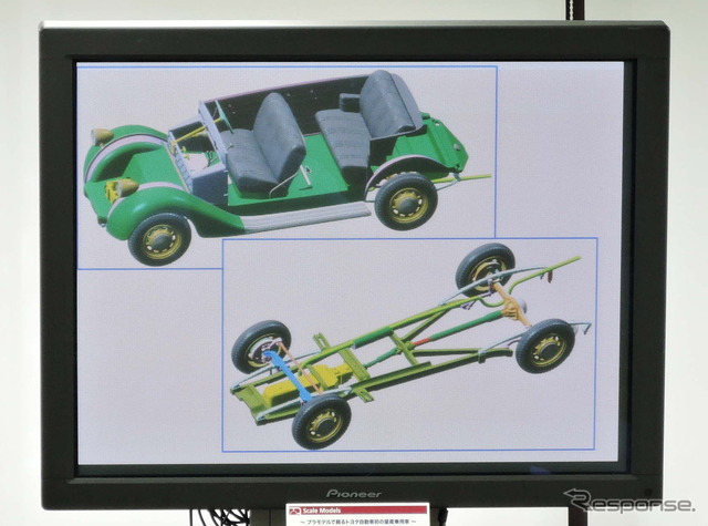 トヨダAA型の形状データ。シャシーフレームも再現されている