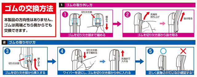 ホンダ車純正ワイパー用撥水替ゴム
