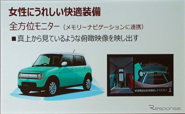 周囲の状況が確認しやすい全方位モニター採用