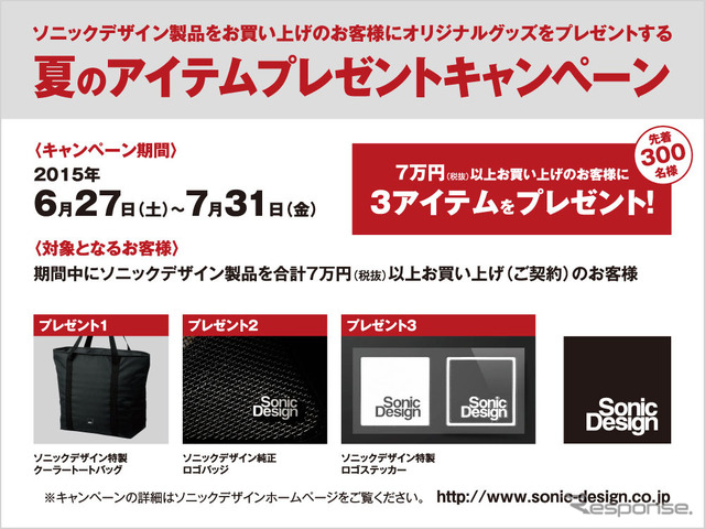 ソニックデザイン 夏のアイテムプレゼントキャンペーン