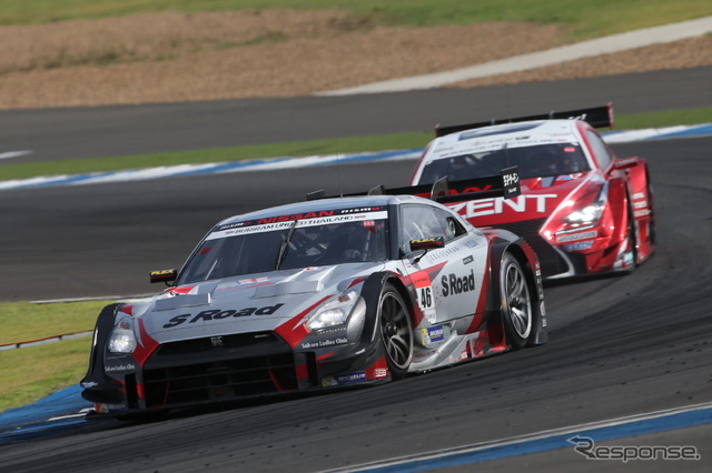 #46 GT-Rは、レース前半の#38 RC Fとの接戦を経ての勝利。