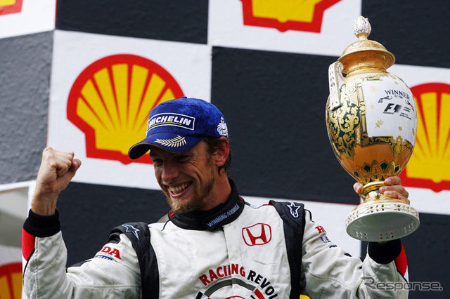【F1ハンガリーGP】激動の展開、ホンダのバトンが優勝