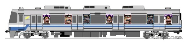 車体にステッカーを貼り付けた「走れ！山笠号」のイメージ。7月1日から15日まで運行する。