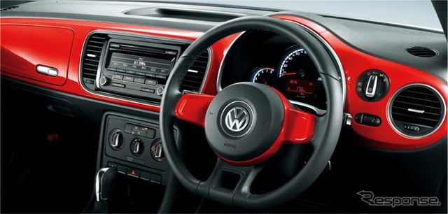 VW ザ・ビートル・デザイン レザー3本スポーク ステアリングホイール