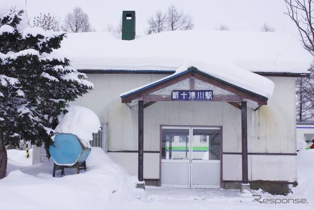 札沼線の終点・新十津川駅。同線の北海道医療大学～新十津川間の輸送密度は81人（2014年度）で、JR北海道の線区では最も少ない。