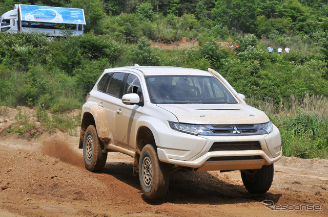 三菱 アウトランダーPHEV バハ・ポルタレグレ500参戦車両 シェイクダウンテスト