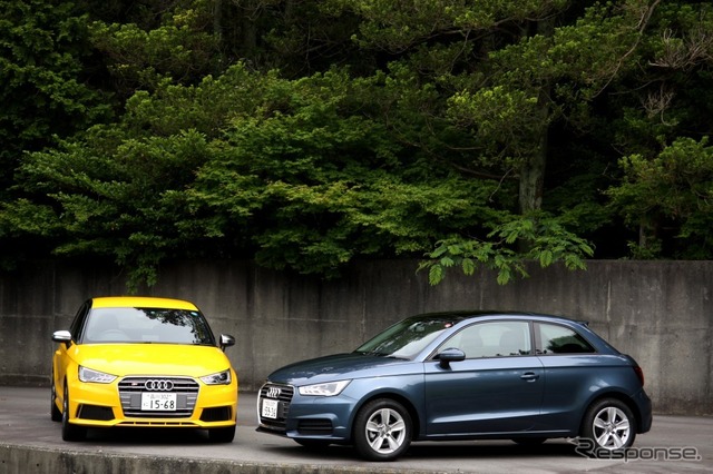 アウディ A1(右)とアウディ S1(左)