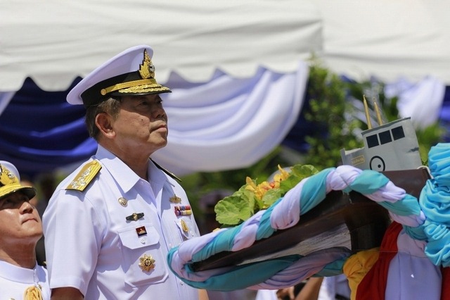 サタヒープ・タイ海軍基地の潜水艦部隊司令部開所式（2014年7月）