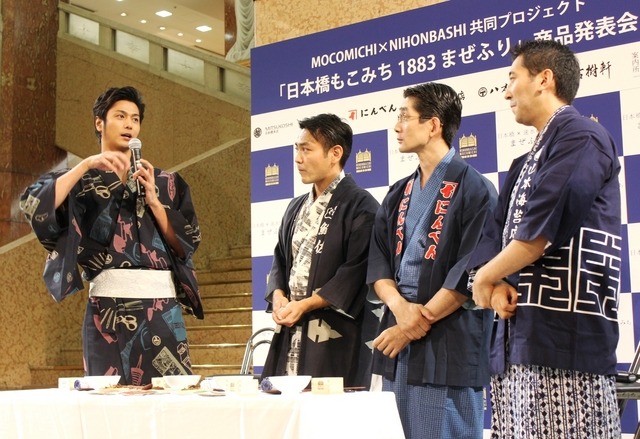 速水もこみちと、日本橋の老舗食材店の店主たち