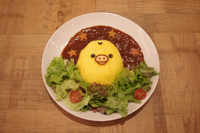 渋谷店「キイロイトリのふわふわオムライス」 (C)2015 San-X Co., Ltd. All Rights Reserved.