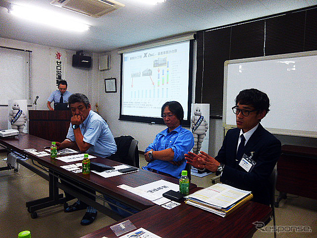 長野県松本市のアルプス運輸建設で公開されたミシュラン『X one』装着実例