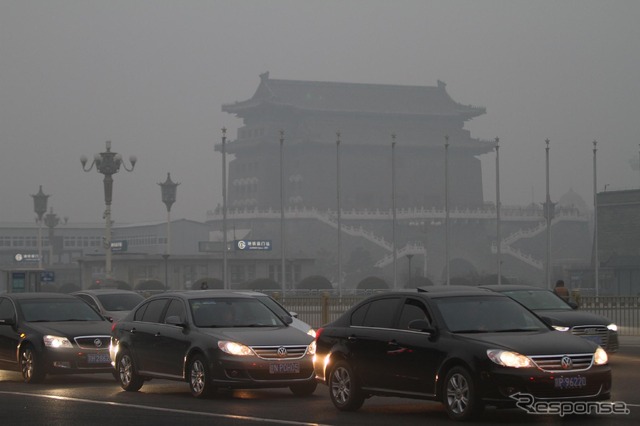 中国の渋滞と大気汚染（資料画像）