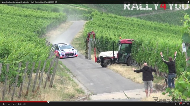 テスト中にあわや事故、となったヒュンダイ の WRC マシン