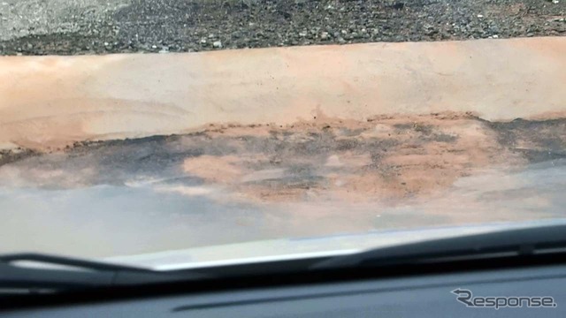 ロックエリアから水たまりエリアへ向かう際の車内の様子