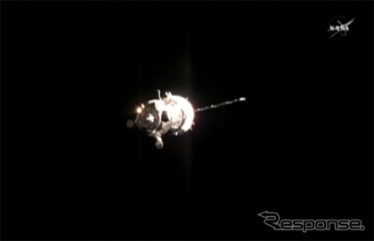 ISSに接近するソユーズTMA-17M宇宙船