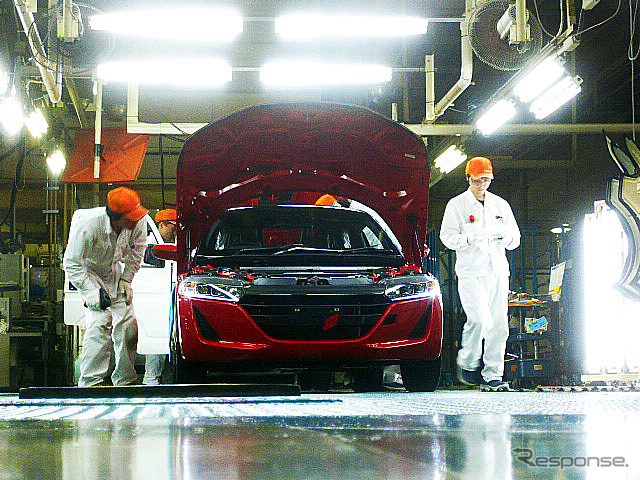 八千代工業四日市製作所の完成車検査工程のようす(7月23日)