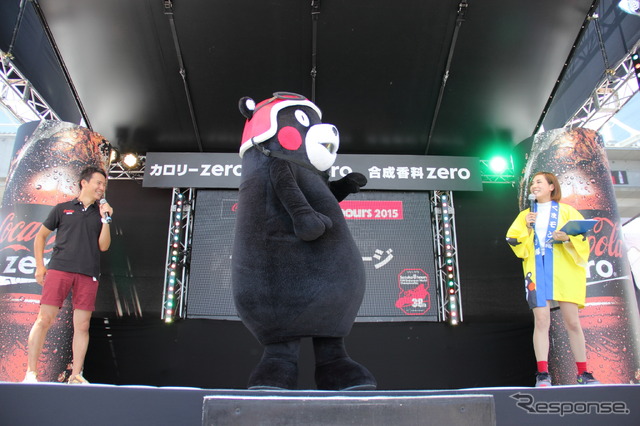 鈴鹿8耐の応援に登場したくまモン