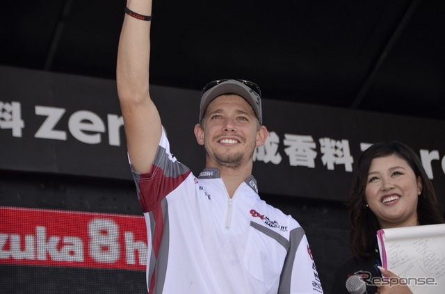 イベントステージに登場したケーシー・ストーナー選手
