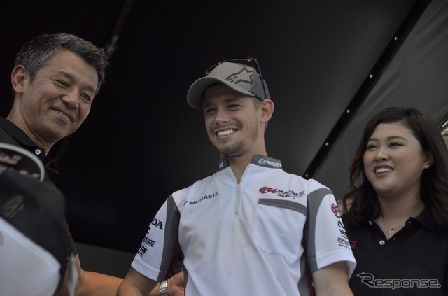イベントステージに登場したケーシー・ストーナー選手