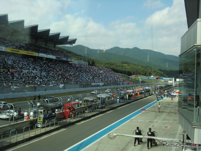 富士スピードウェイがDTMとSUPER GTのジョイントレースの初舞台になる可能性が高くなった(写真はSUPER GT第4戦決勝日)。