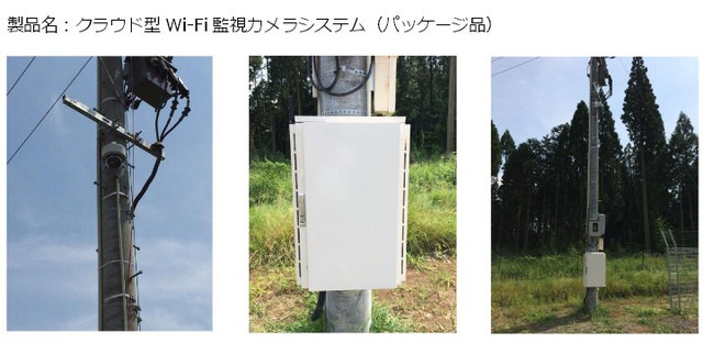 クラウド型 Wi-Fi 監視カメラシステムの概要。固定回線やレコーダーが設置できないシーンでも活用できる。4G LTE回線で秒10~15コマのクラウド録画を実現(画像はプレスリリースより)