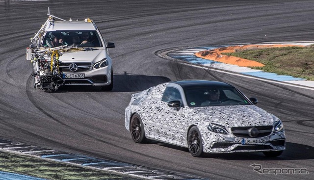 メルセデス AMG Cクラスクーペの開発プロトタイプ車