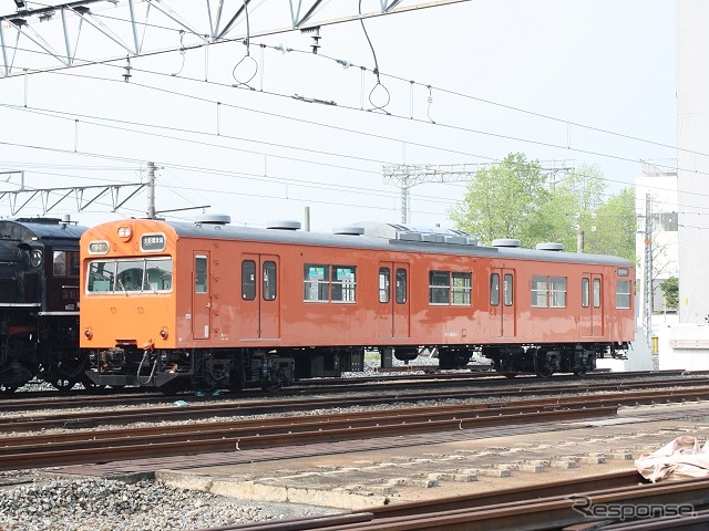 京都鉄道博物館では蒸気機関車のほか電車や電気機関車なども展示される。写真は京都鉄道博物館で展示される予定の103系電車（クハ103-1）。