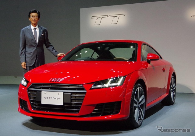 アウディ TT 新型と大喜多寛社長(20日)