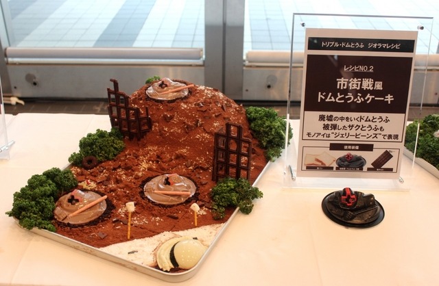 「トリプル・ドムとうふ ジオラマレシピ」制作例