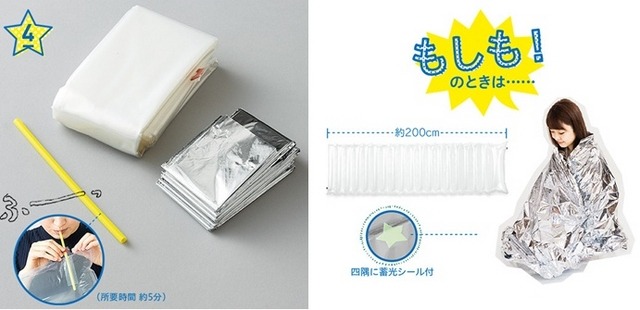 エアマットとアルミブランケットの「いざという時の寝るセット」(画像はプレスリリースより)