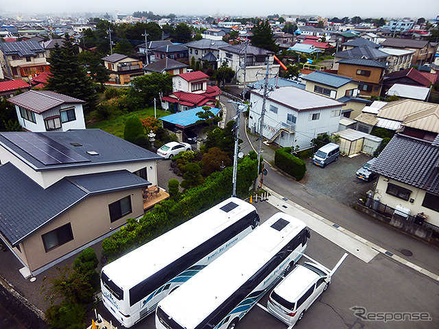 富士山ステーションホテル(旧富士吉田シティホテル)から富士吉田市を見下ろす