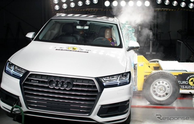 ユーロNCAPの新型アウディ Q7 の衝突テスト